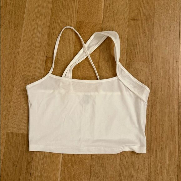 White Strappy Crop Top - Picture 1 of 5